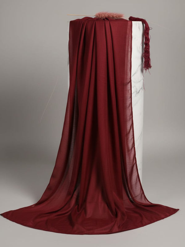 Maroon Colour Pure Chinon Plain Dyed Fabric