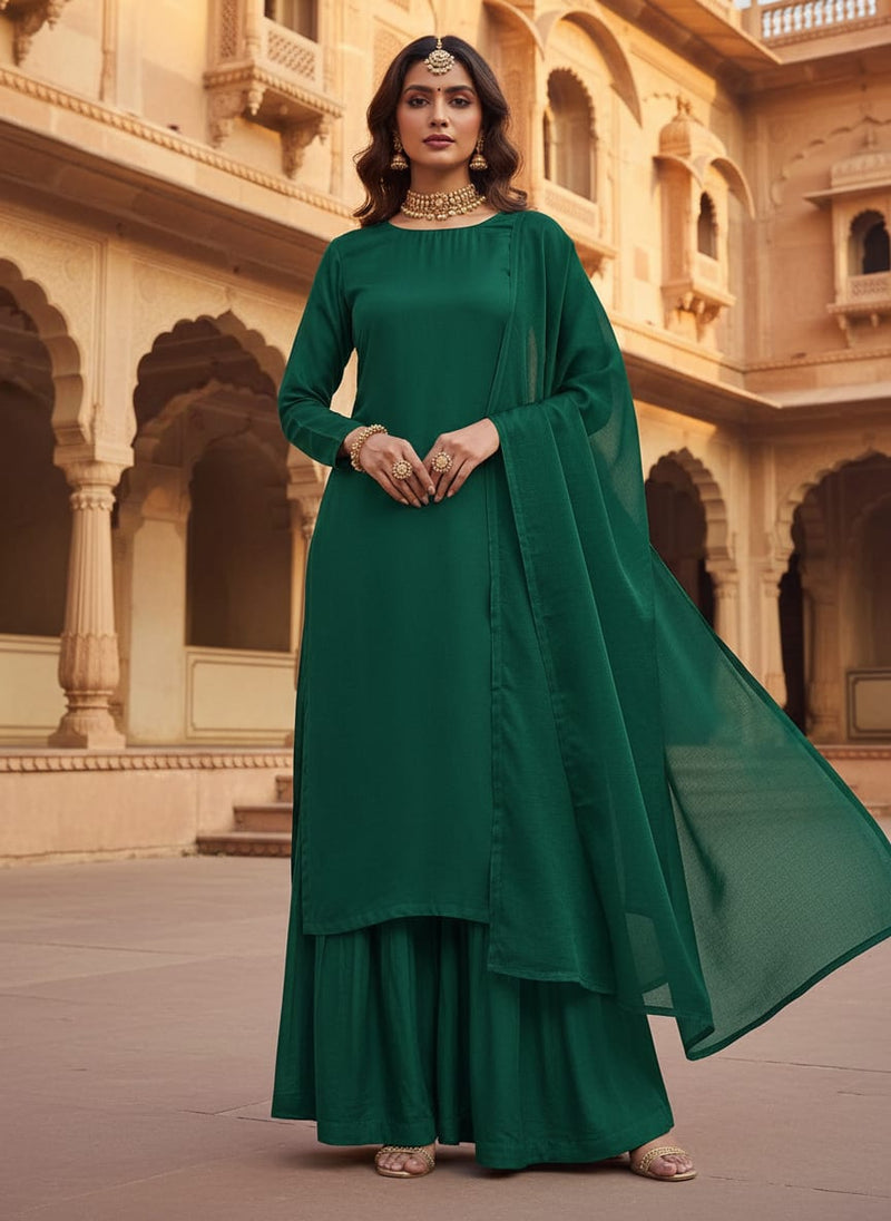 Bottel Green Colour Pure Upada Plain Dyed Fabric