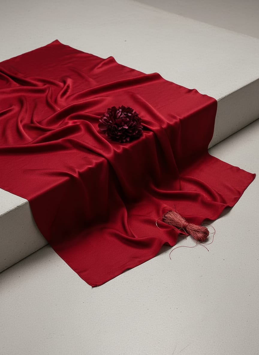 A fabric defined by its liquid drape and a rich, sophisticated lustre.