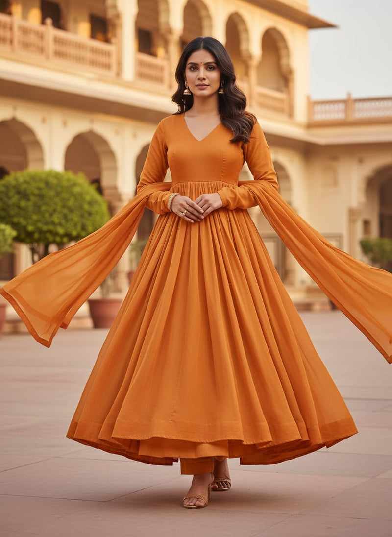 Mustard Yellow Colour Pure Crepe Plain Dyed Fabric