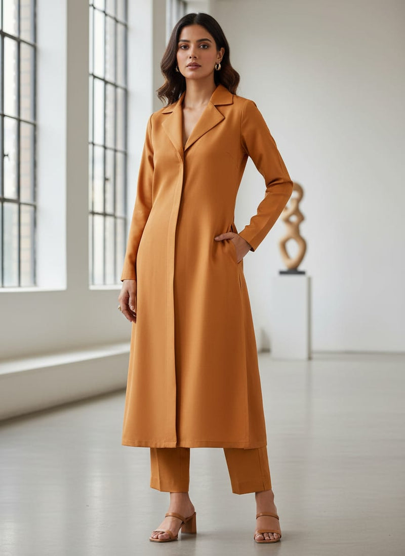 Mustard Yellow Colour Pure Crepe Plain Dyed Fabric
