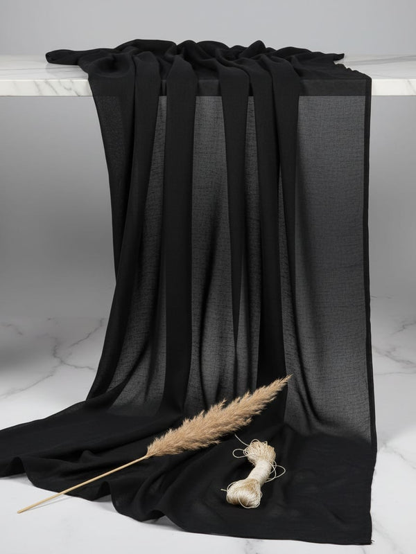 Black Colour Upada Silk Plain Dyed Fabric
