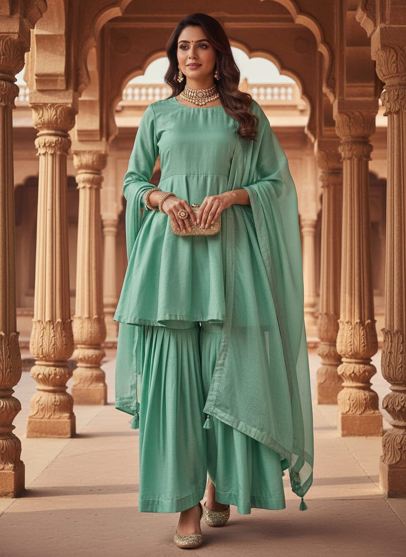 Pista Green Colour Upada Silk Plain Dyed Fabric