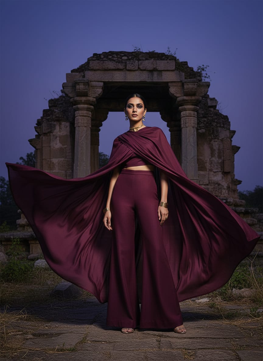 Wine Colour Upada Silk Plain Dyed Fabric