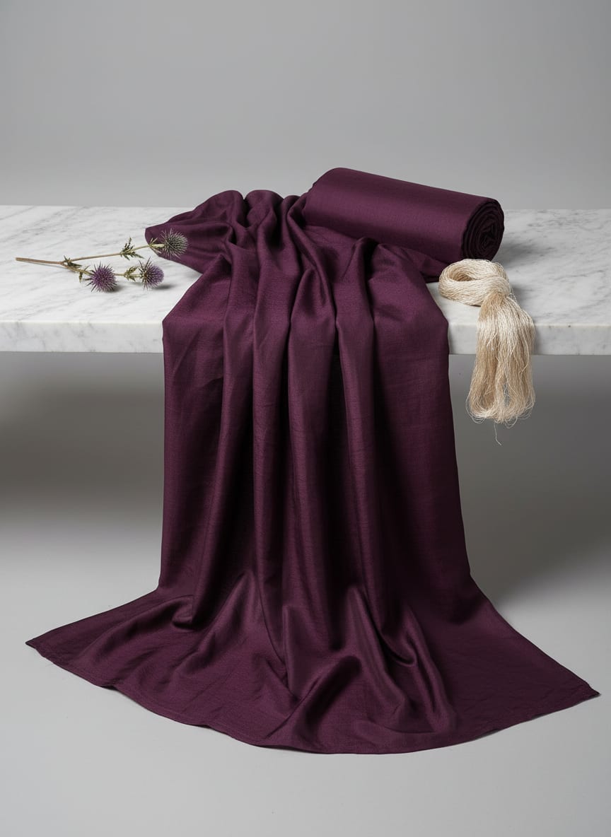 Experience the liquid drape and rich, regal hue of this exquisite silken fabric.