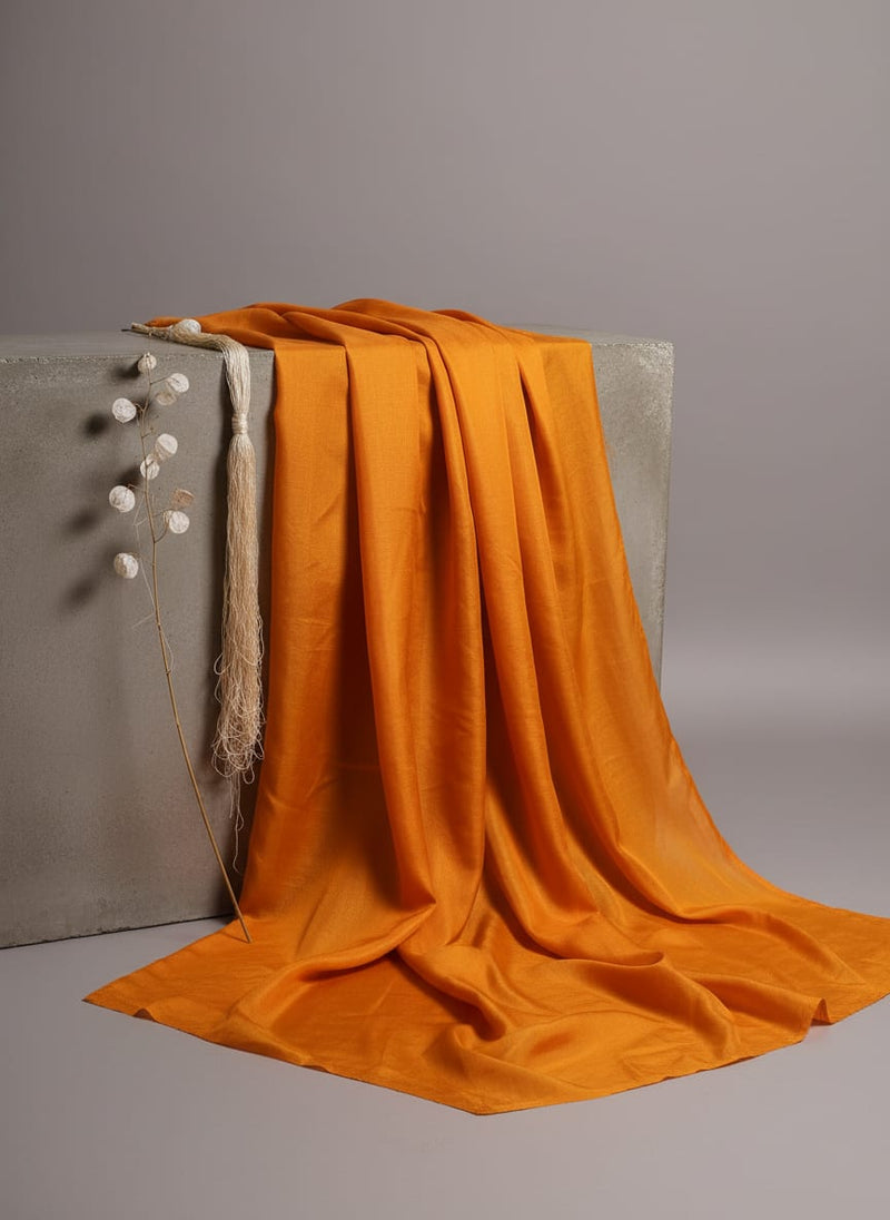 Gold Colour Upada Silk Plain Dyed Fabric