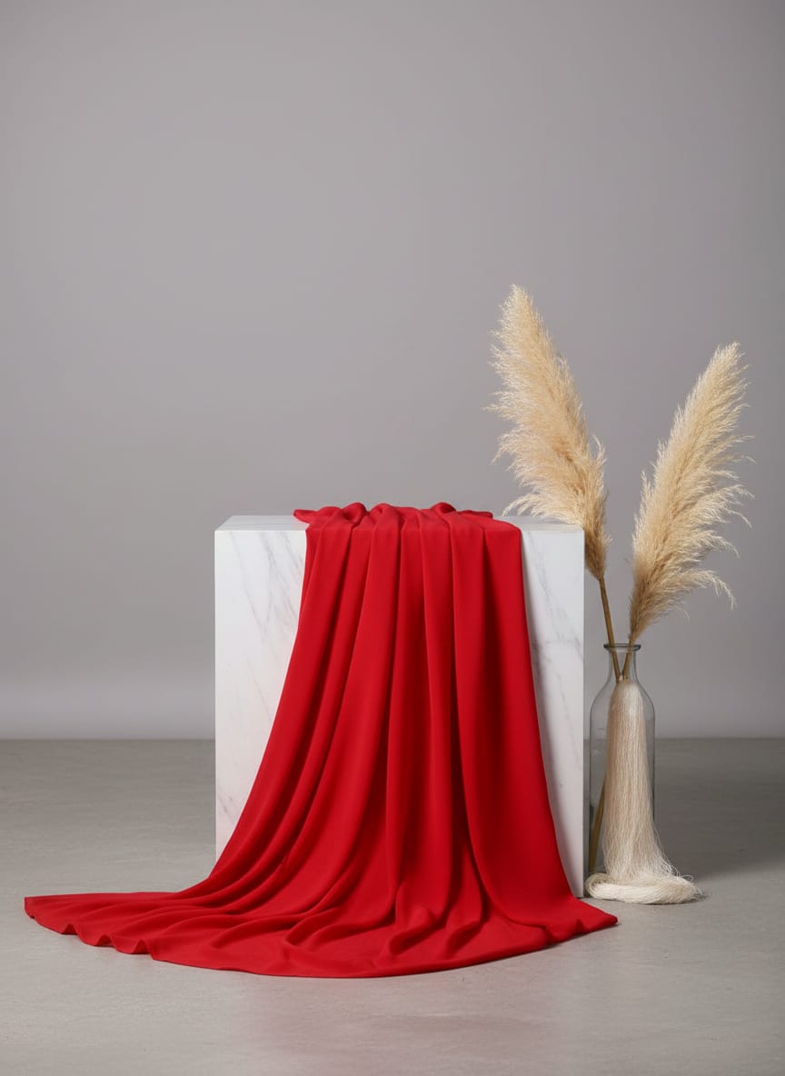 Experience the passionate allure of this fluid crepe that moves with graceful confidence.