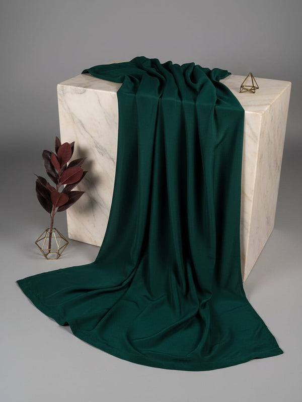 Bottal Green Colour Natural Crepe Plain Dyed Fabric