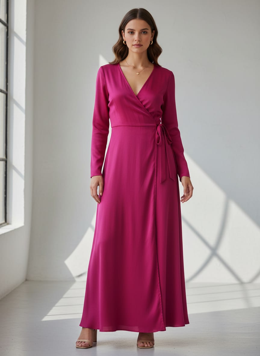 Pink Colour Natural Crepe Plain Dyed Fabric
