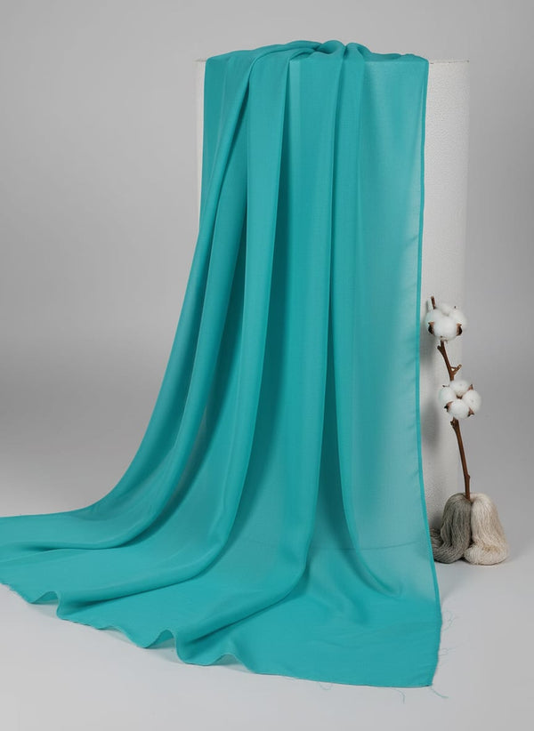 Rama Blue Colour Pure Chinon Plain Dyed Fabric - Fabric Editorial Studio Flatlay Lookbook - PLPC-0-PL2026-108