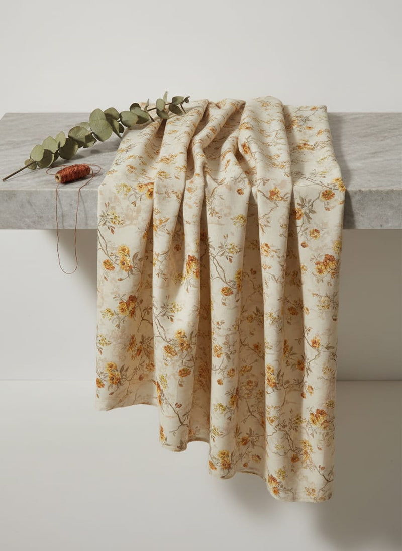 Trendy Jacobean Floral Flower Digital Printed Fabric - Weightless