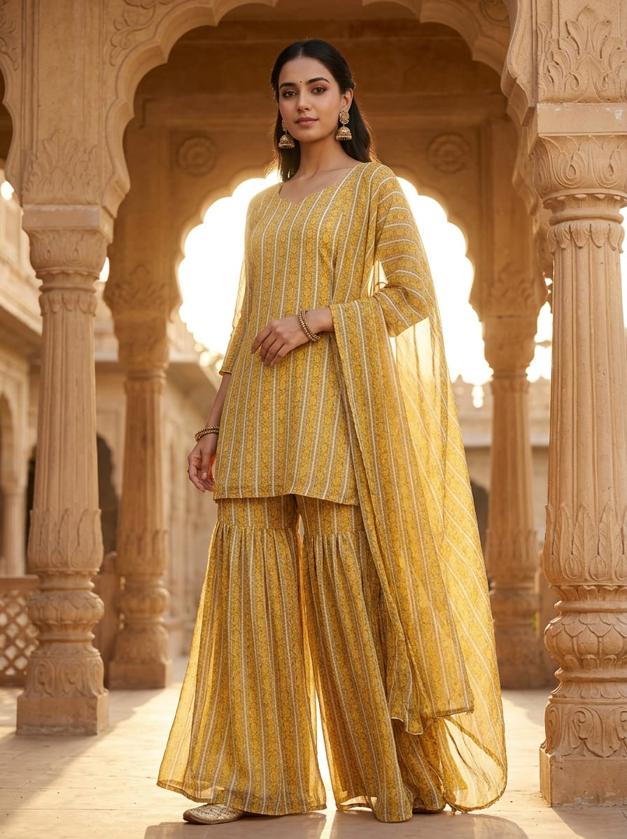 Where Classic Stripes Meet Ethnic Grace