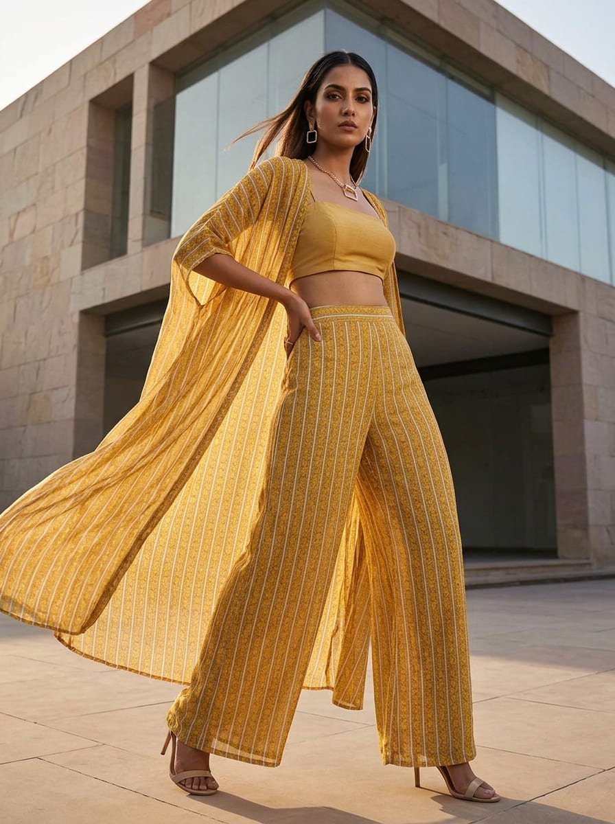 Where Classic Stripes Meet Ethnic Grace