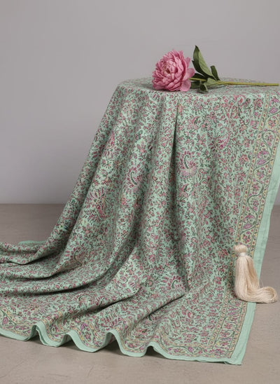 Green Ditsy Floral and Paisley Print Pure Cotton Digital Printed Fabric