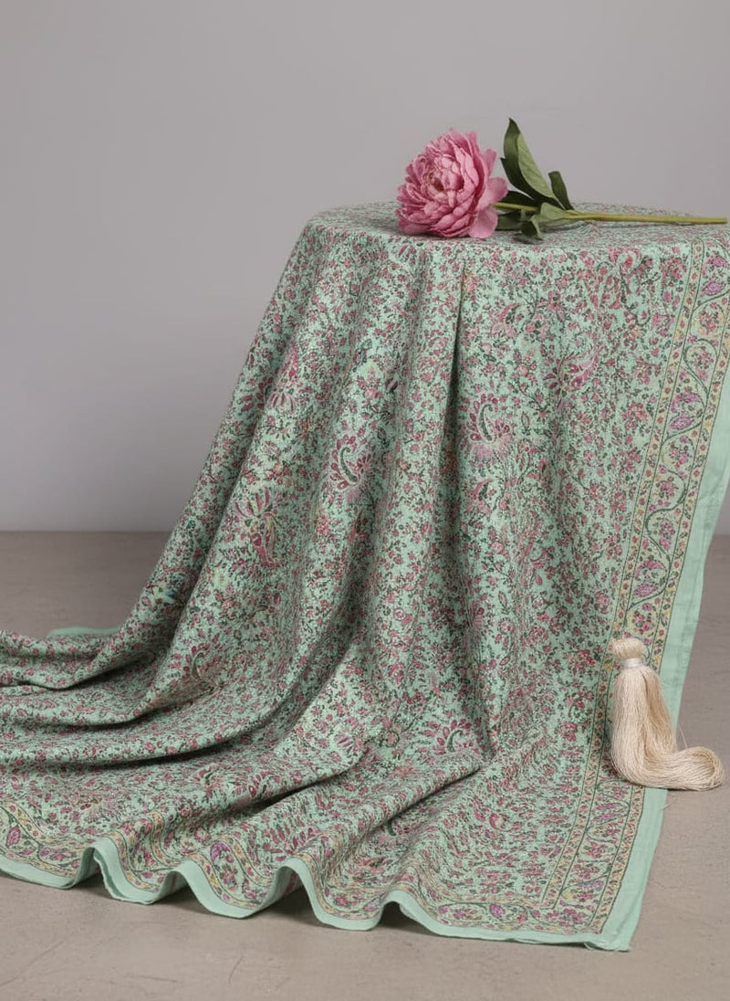 Tiny Western Leaves With Flower Digital Printed Fabric - Pure Cotton