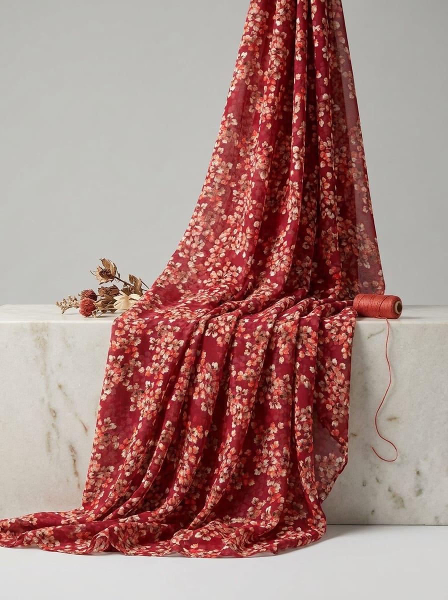 A Delicate Bloom on Rich Maroon