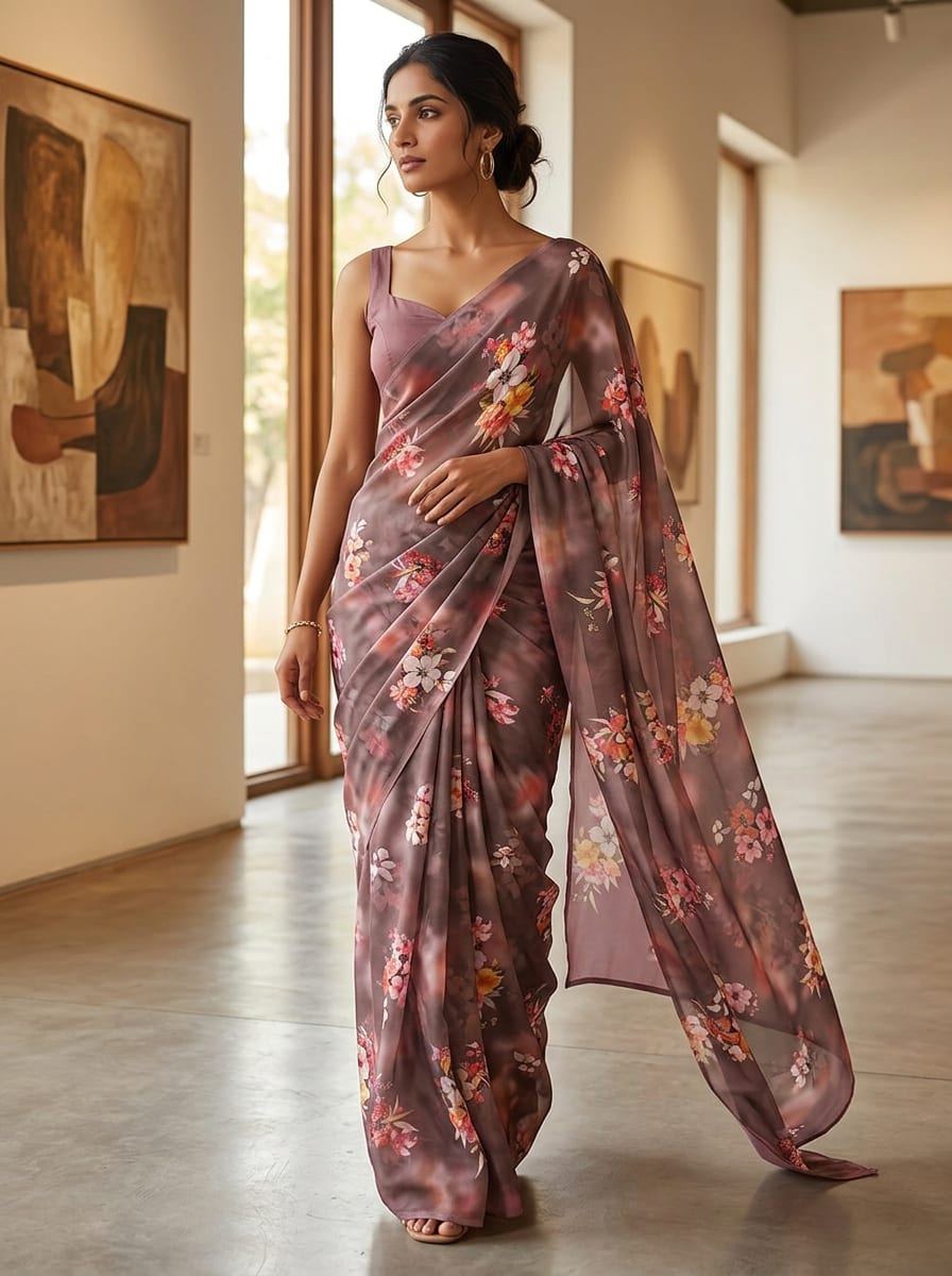Where Muted Florals Meet a Satin Sheen