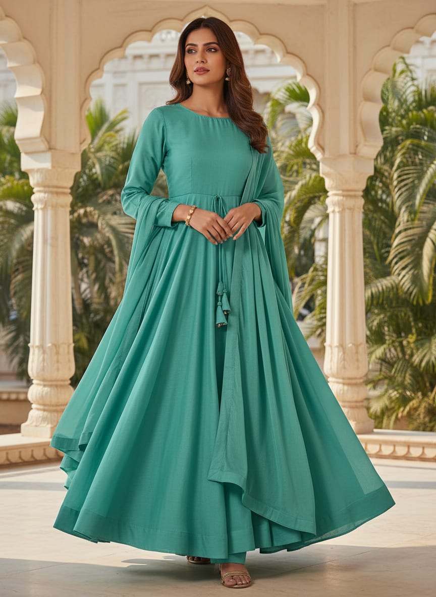 Pastel Blue Colour Natural Crepe Plain Dyed Fabric