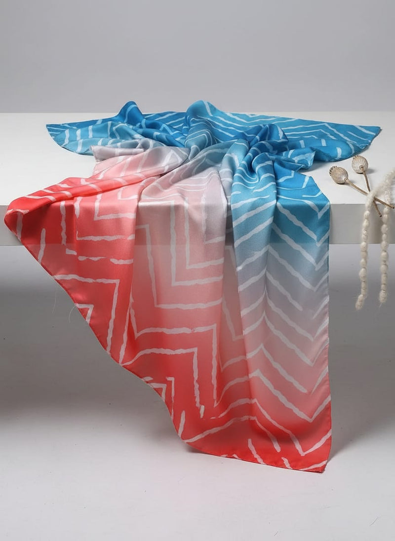Morden Colours Of Zigzag Digital Printed Fabric - Japan Satin