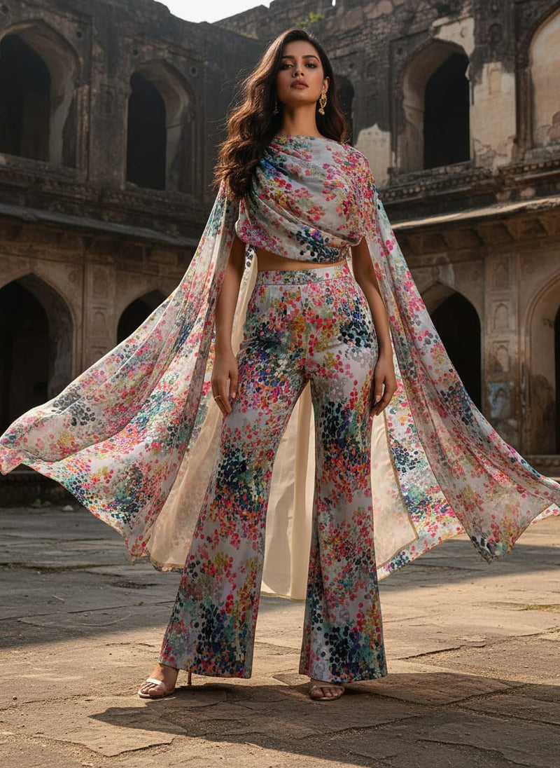 Painted Barries Digital Printed Fabric - Upada Silk