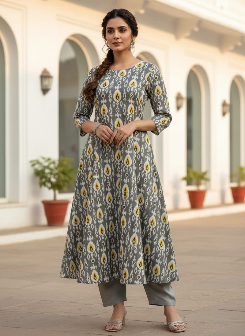 Retro Drop Effects Seamless Digital Printed Fabric - Pure Muslin