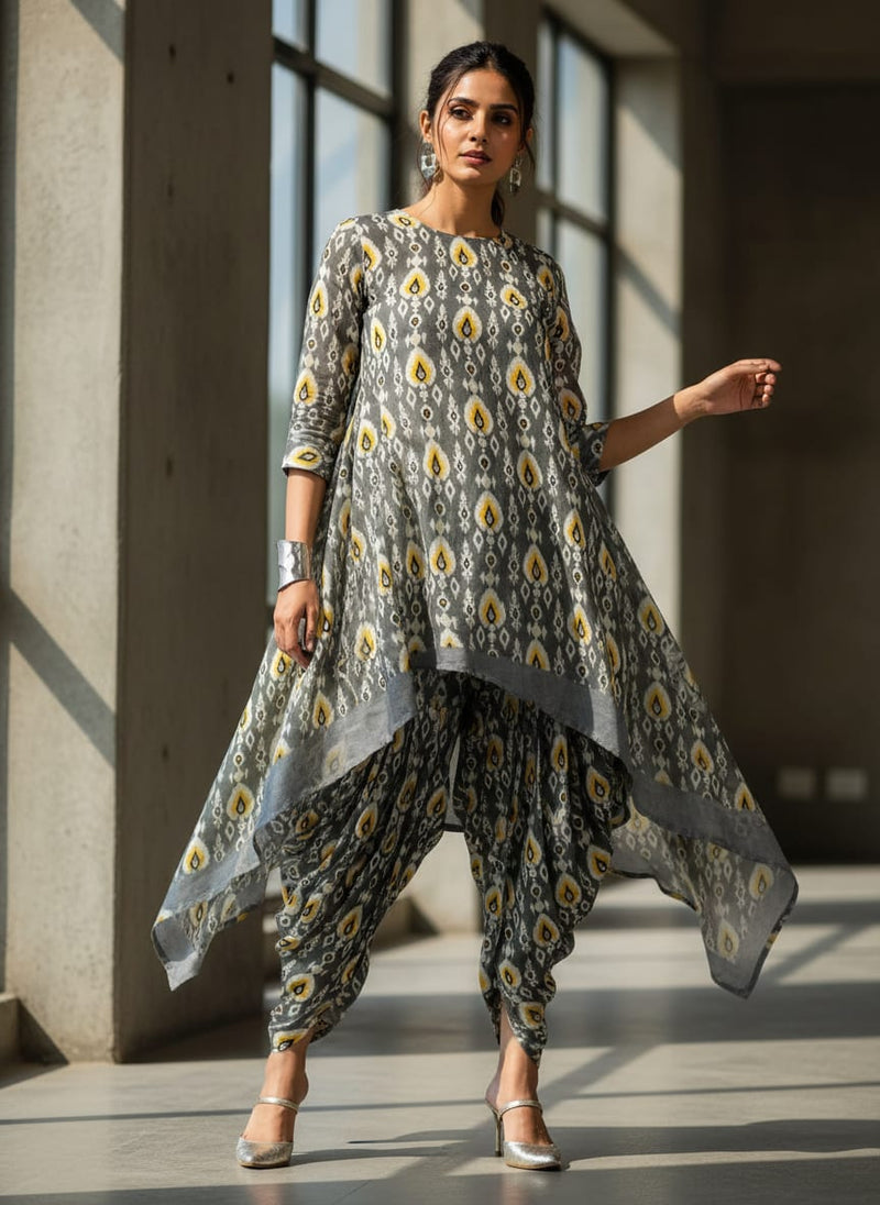 Retro Drop Effects Seamless Digital Printed Fabric - Pure Muslin