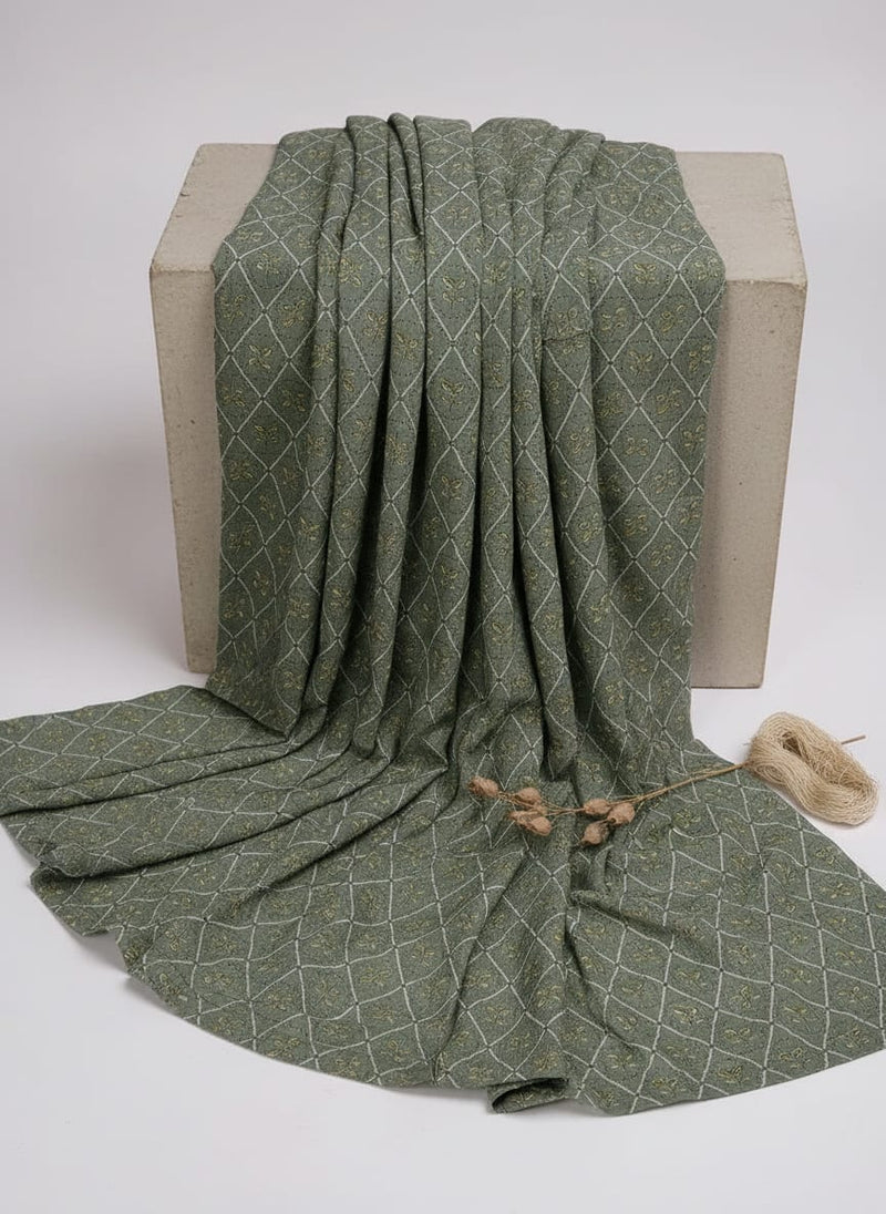 Rhombus Inside Entire Leaf Digital Printed Fabric - Weightless