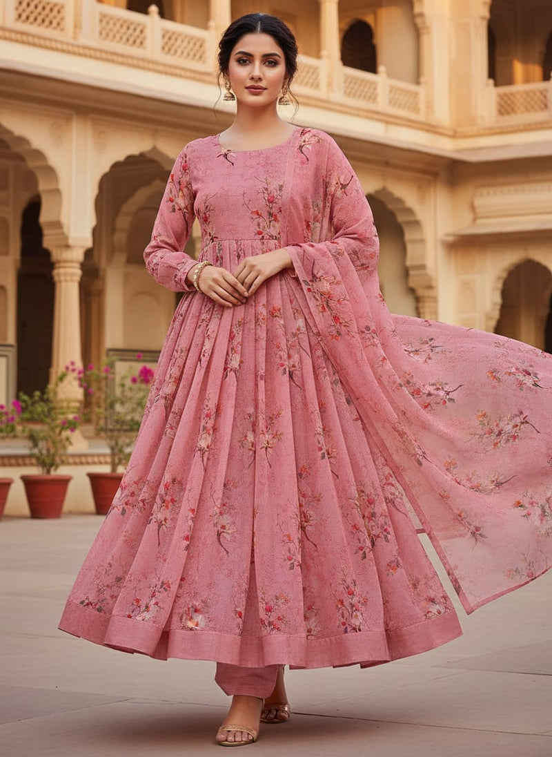Multicolor Flower Pure Georgette Printed Fabric