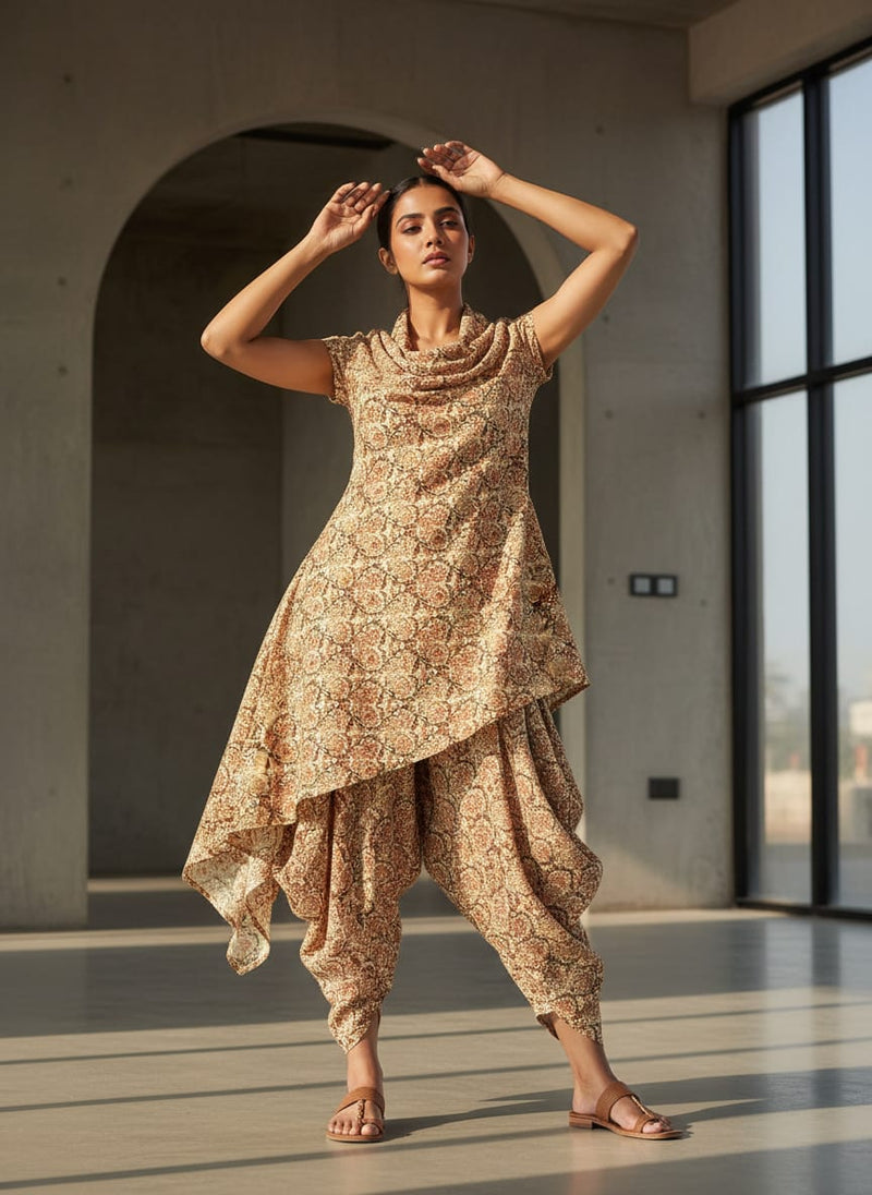 Golden Festive Pure Cotton Printed Fabric Material