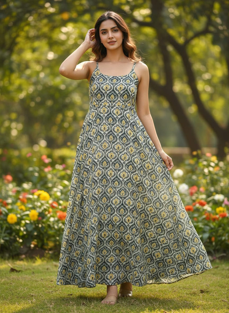 Cruel Sea Ogee Pure Georgette Printed Fabric Material