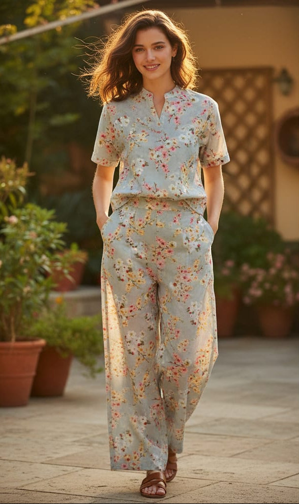 Multicolor Floral Pure Cotton Printed Fabric Material