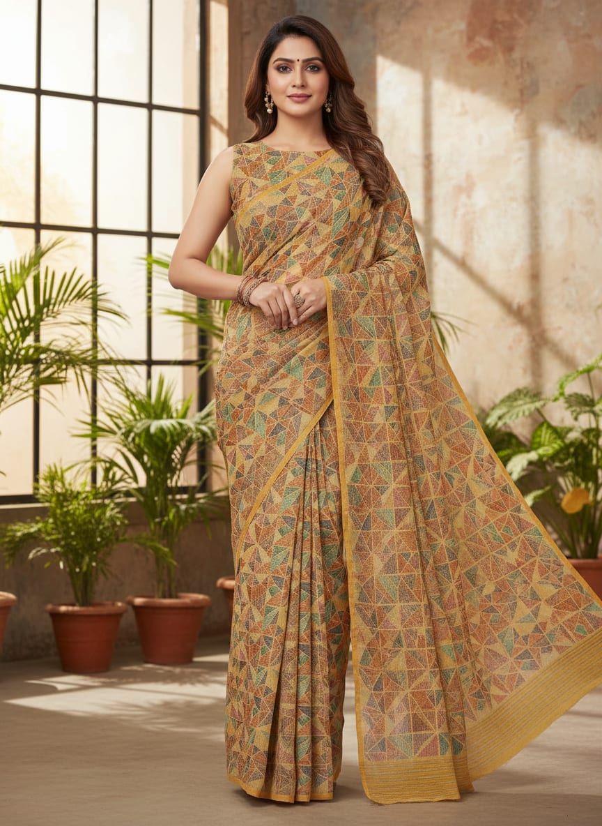 Multicolor Abstract Pure Georgette Printed Fabric Material
