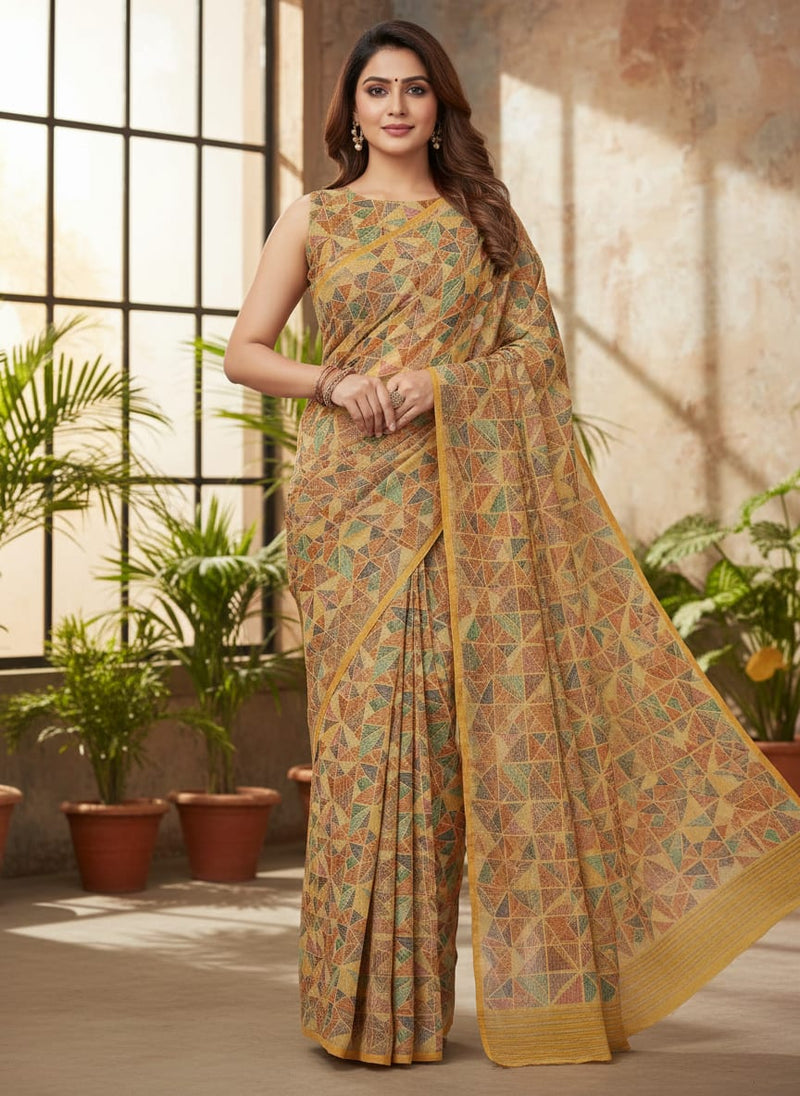 Multicolor Abstract Pure Georgette Printed Fabric Material