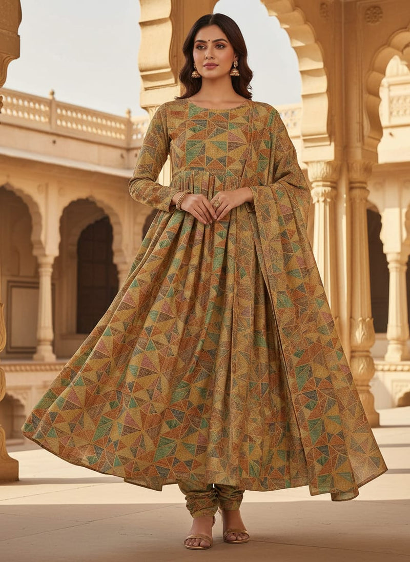 Multicolor Abstract Pure Georgette Printed Fabric Material
