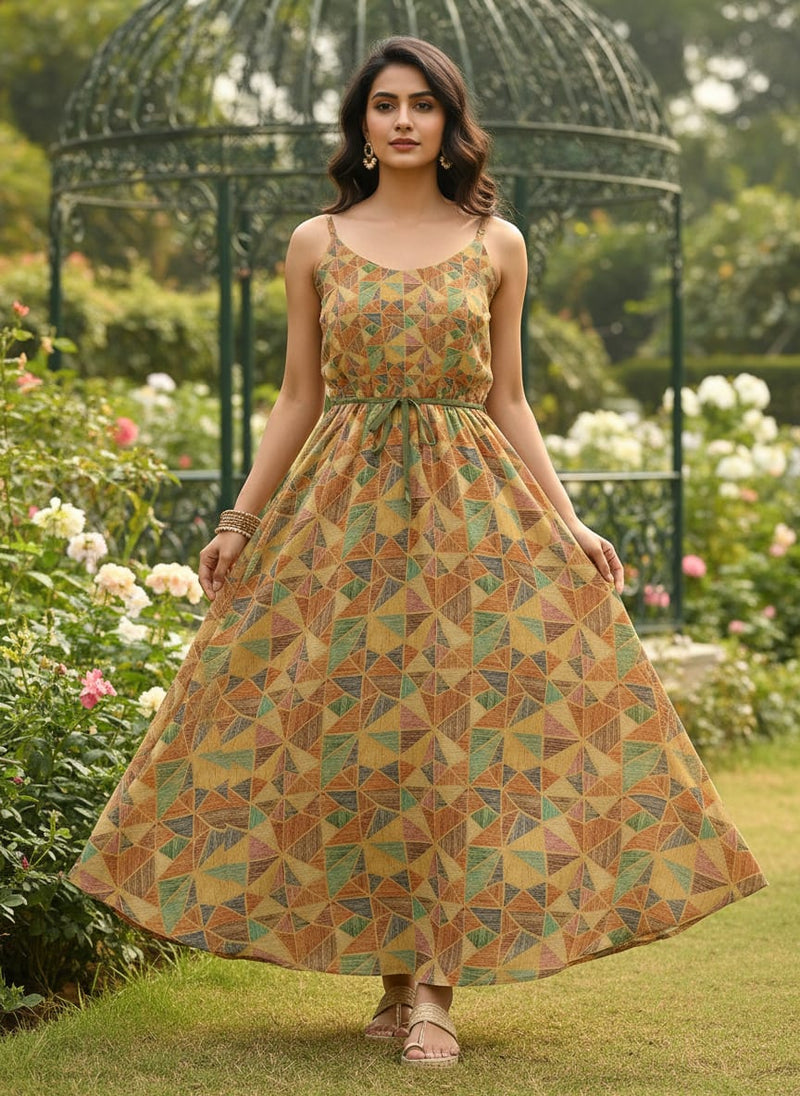 Multicolor Abstract Pure Georgette Printed Fabric Material