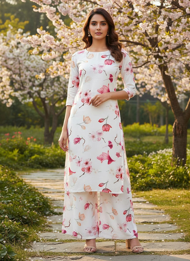 Red Floral Printed Pure Cotton Fabric Material
