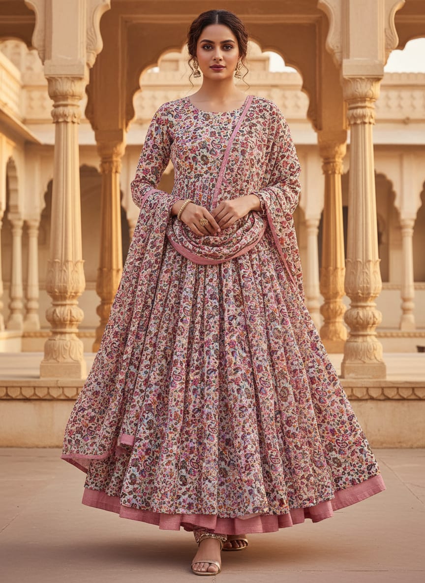 Paisley Multicolor Printed Pure Georgette Fabric