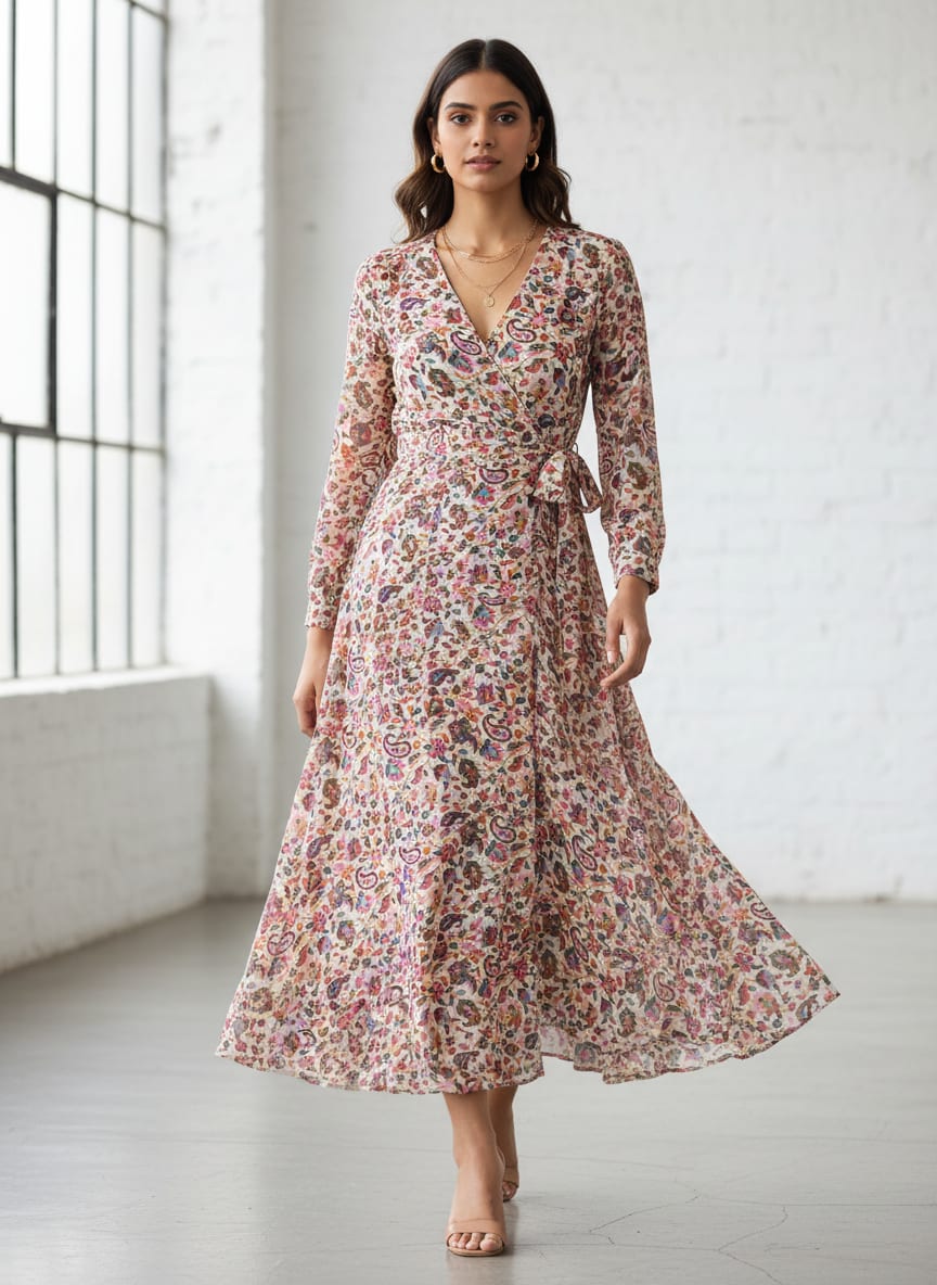 Paisley Multicolor Printed Pure Georgette Fabric