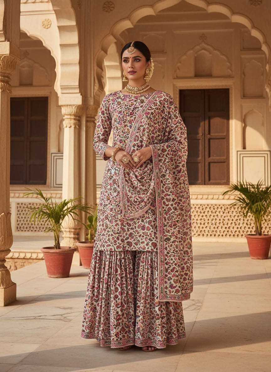 Paisley Multicolor Printed Pure Georgette Fabric