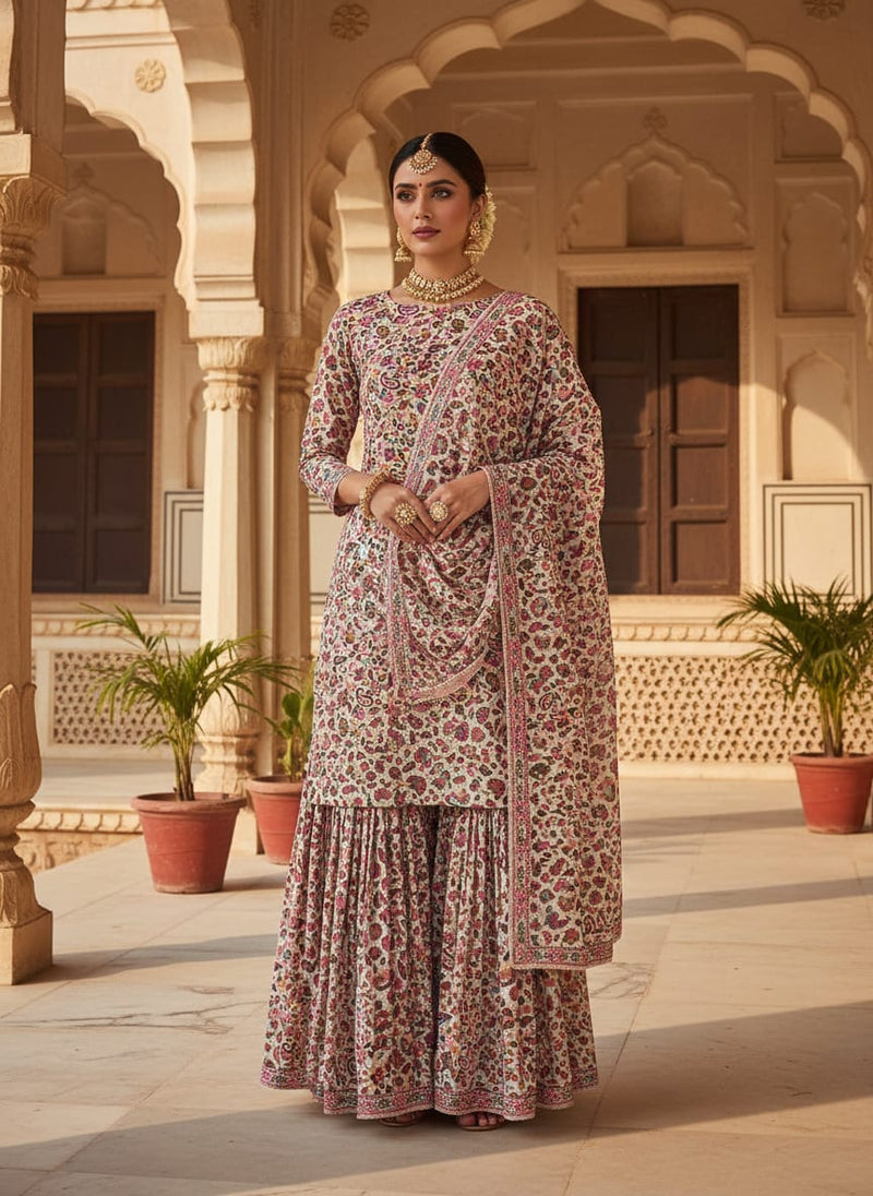 Paisley Multicolor Printed Pure Georgette Fabric