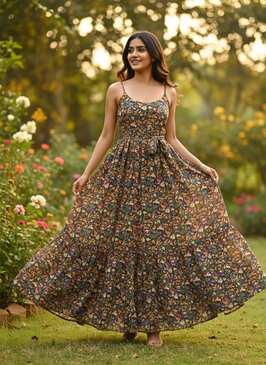 Multicolor Paisley Printed Pure Georgette Fabric