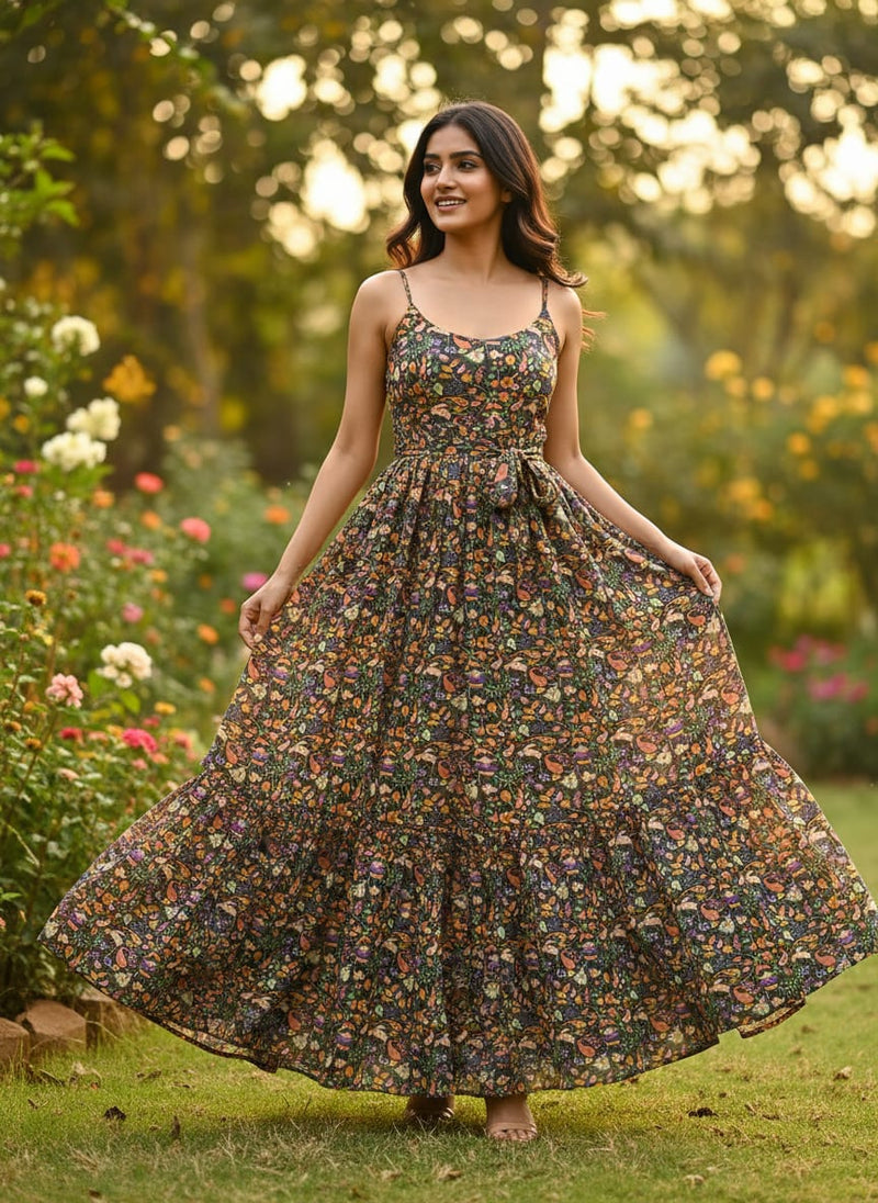 Multicolor Paisley Printed Pure Georgette Fabric
