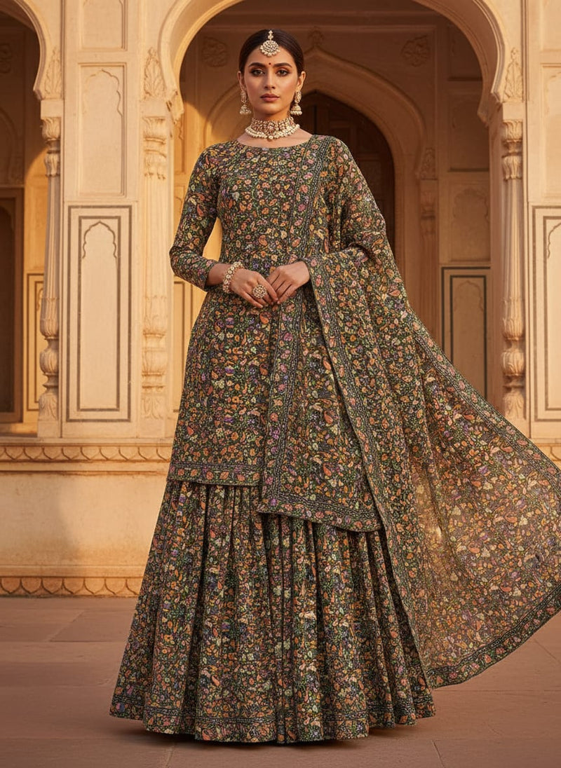 Multicolor Paisley Printed Pure Georgette Fabric