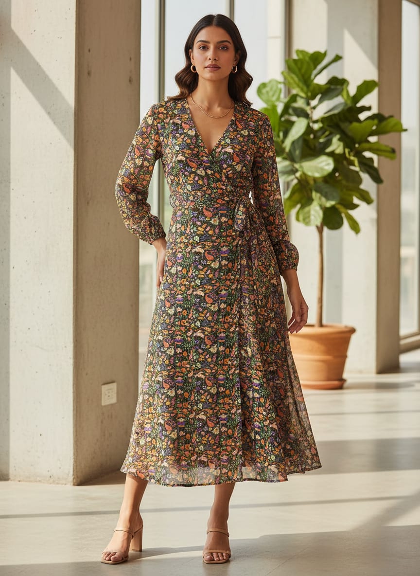 Multicolor Paisley Printed Pure Georgette Fabric