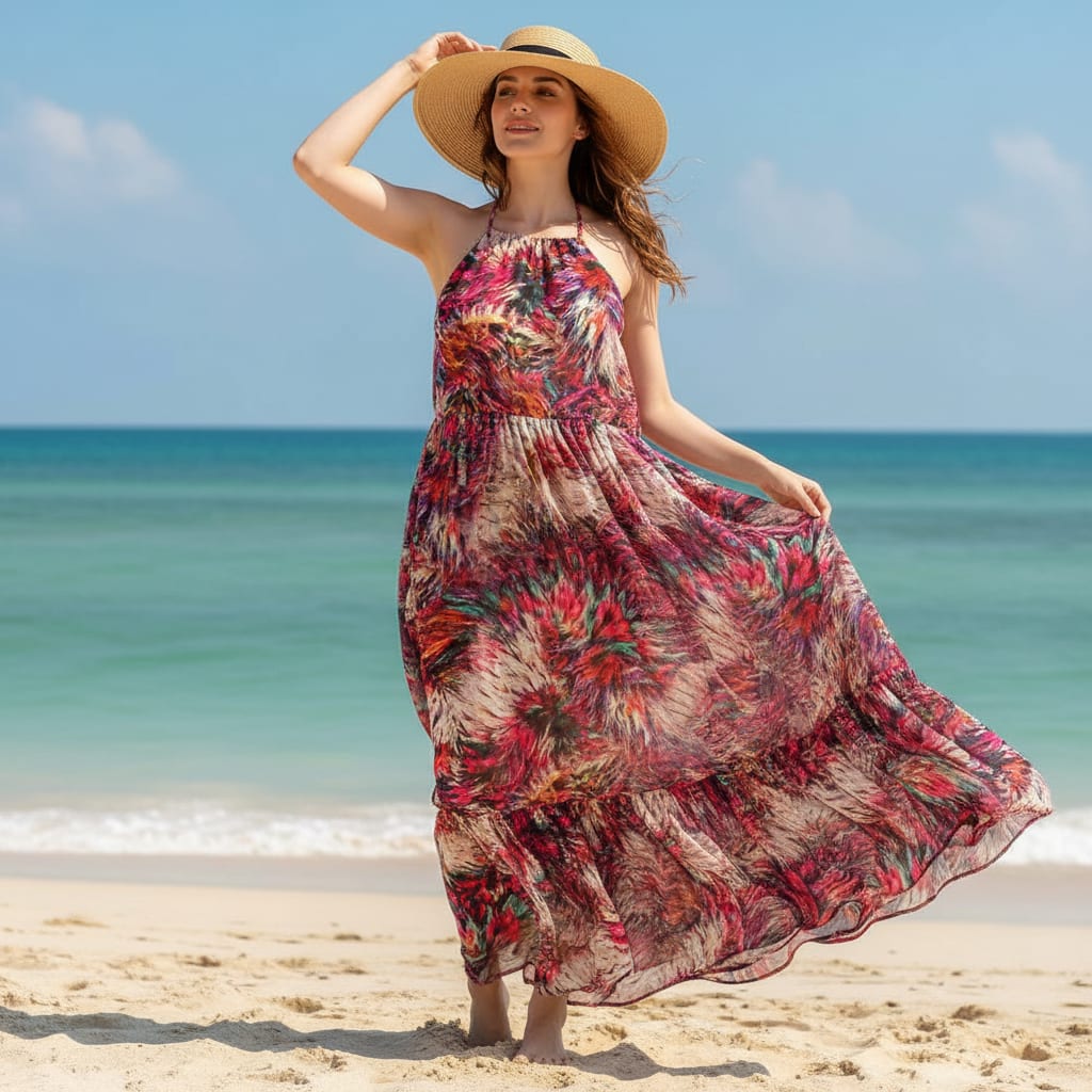 Multicolor Animal Weightless Printed Fabric