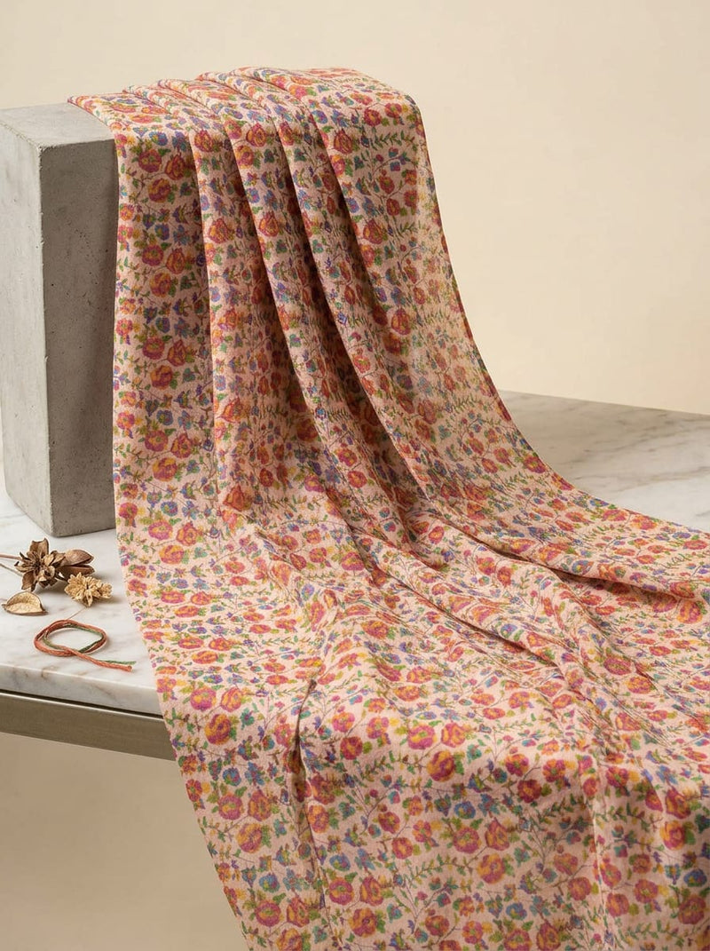 Multicolor Small Colorful Floral Print Pashmina Digital Printed Fabric