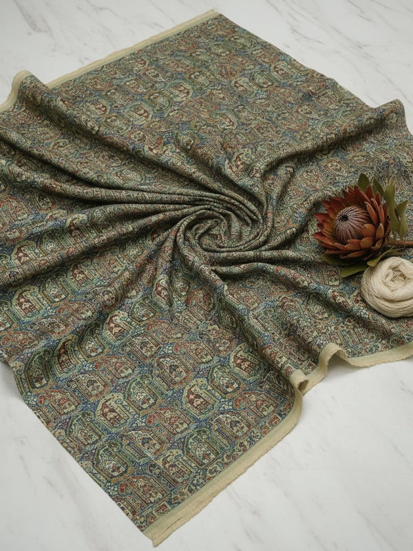Blue Southwestern Pashmina Printed Fabric