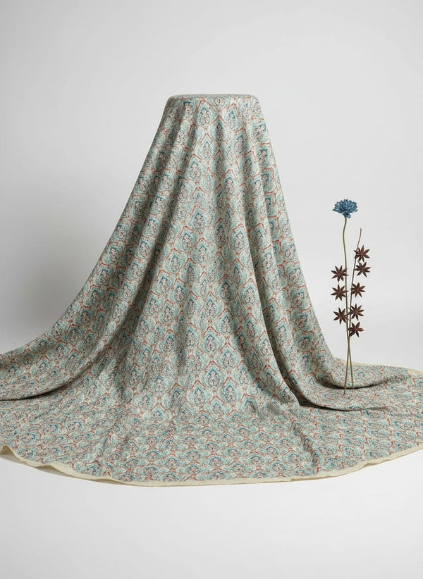 Blue Moroccan Pashmina Printed Fabric - Fabric Editorial Studio Flatlay Lookbook - POPA-0-MA014782-108