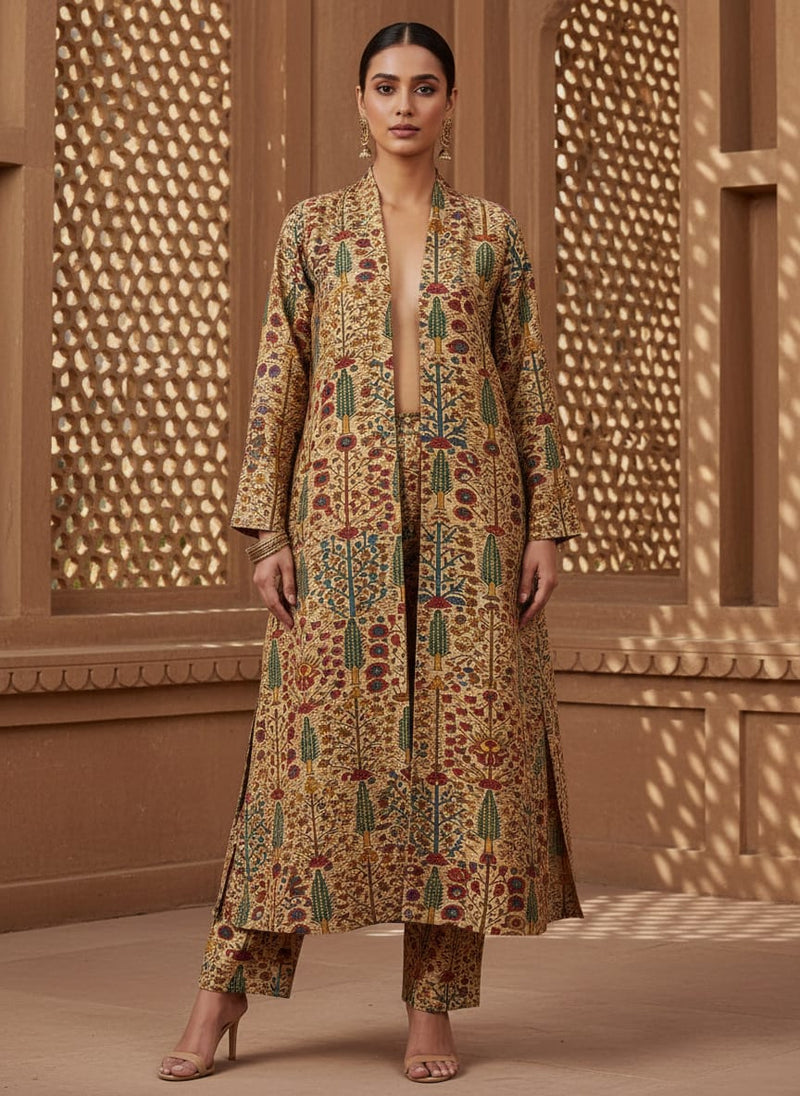 Mustard Yellow Decorative Pashmina Printed Fabric