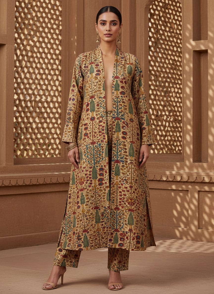 Mustard Yellow Decorative Pashmina Printed Fabric